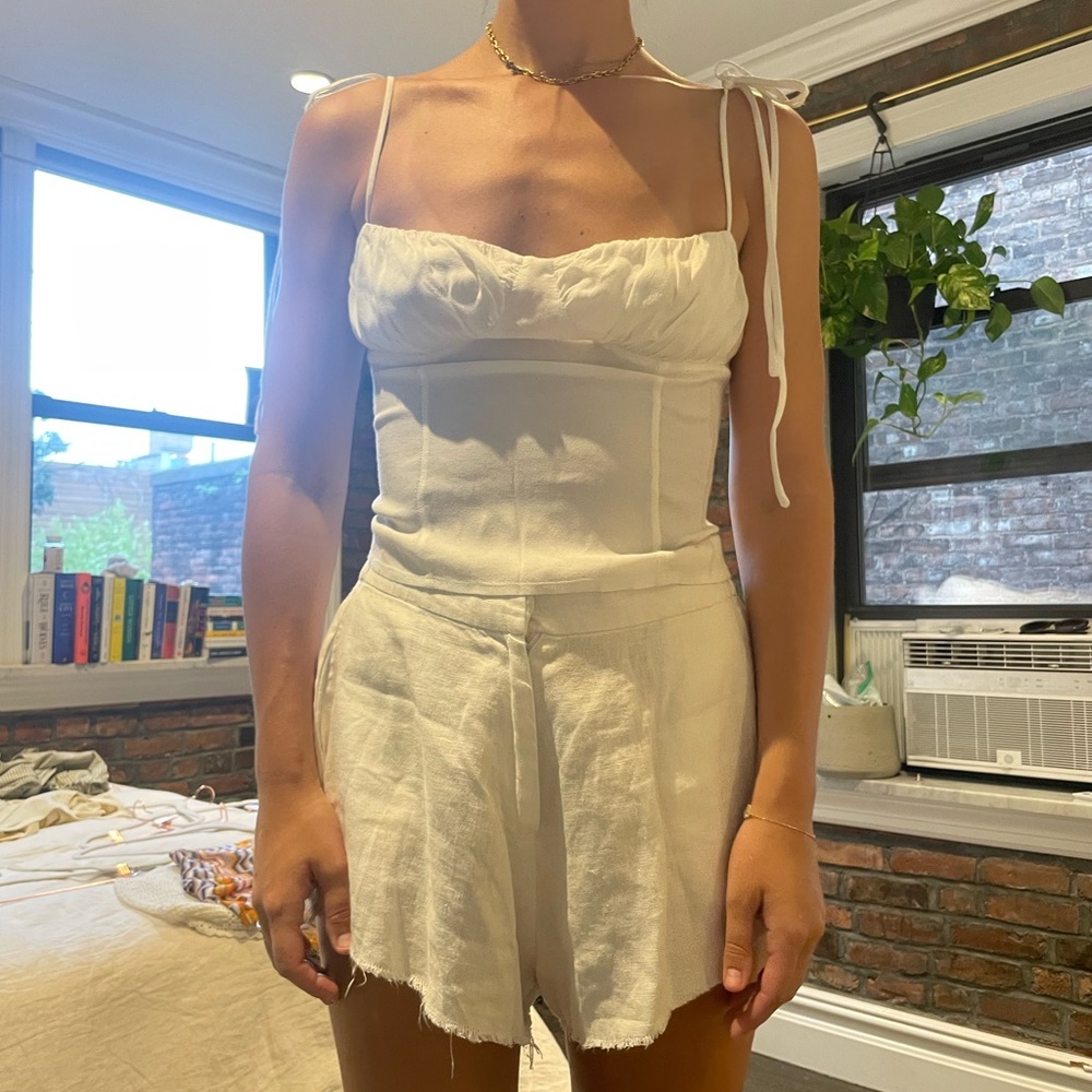 White Reformation Blouse
